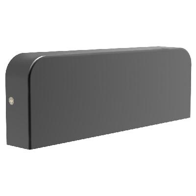 kuk wall light surface mounted 10w rectangular dark grey 3000k ip54 670lm