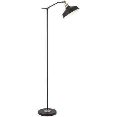kylan modern standing floor lamp light foot switch metal black matte