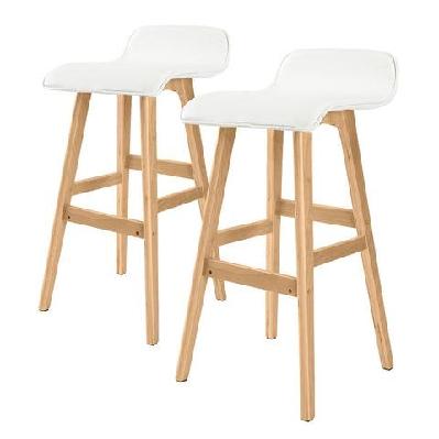 la bella 2 set 74cm white wooden bar stool sophia leather