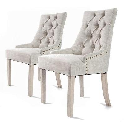 la bella 2 set cream french provincial dining chair amour oak leg