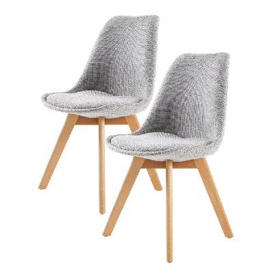 la bella 2 set grey retro dining cafe chair padded seat