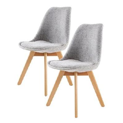 la bella 2 set grey retro dining cafe chair padded seat