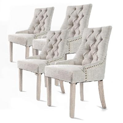 la bella 4 set cream french provincial dining chair amour oak leg