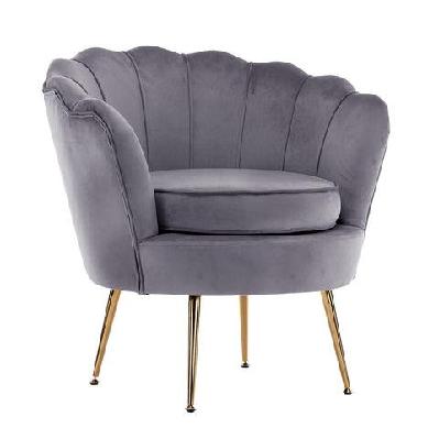la bella shell scallop grey armchair lounge chair accent velvet