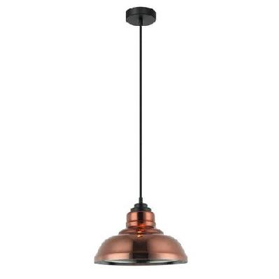 lamina pendant lamp light interior es copper coloured glass dome od280mm
