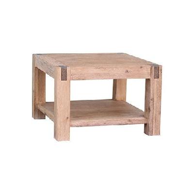 lamp table open storage solid wooden frame in classic oak colour