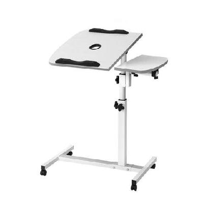 laptop table desk adjustable stand with fan - white