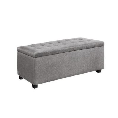 large fabric storage ottoman - light grey