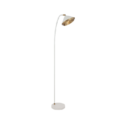 larson modern standing floor lamp light metal white matte
