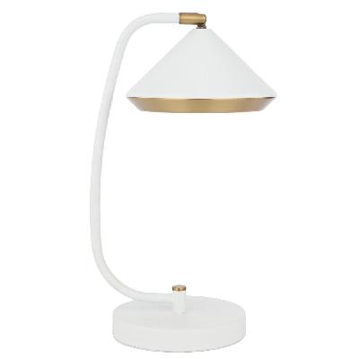 larson modern table desk lamp light metal white matte