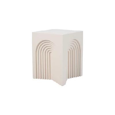 laurance modern stylish squre end lamp side table cream