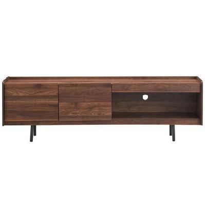 lazlo modern scandinavian tv stand entertainment unit - walnut