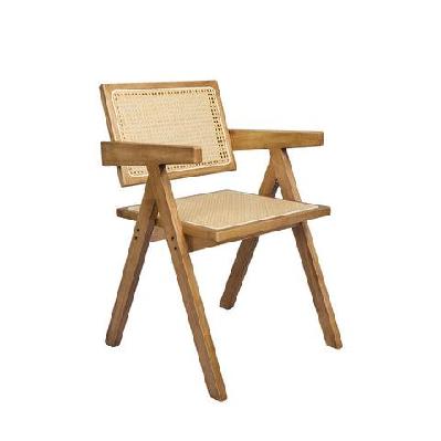 levede 1x dining chair solid wood rattan armchair wicker accent lounge chairs