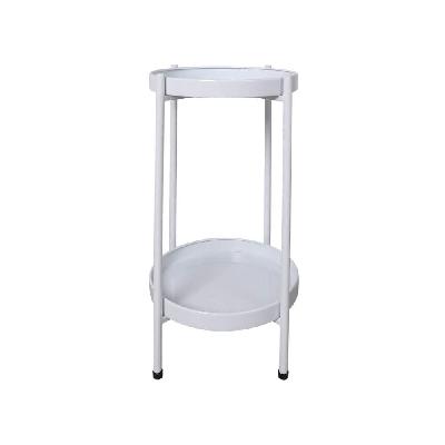 levede 2 tiers plant stand metal flower pot rack garden shelf outdoor indoor