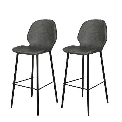 levede 2x bar stool counter chair pu leather kitchen pub restaurant padded seat