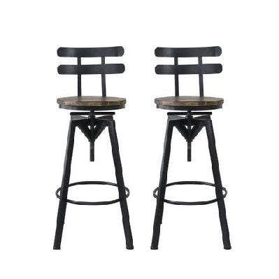 levede 2x bar stool industrial adjustable