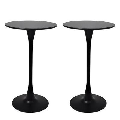 levede 2x bar table pub tables kitchen marble tulip outdoor round metal black
