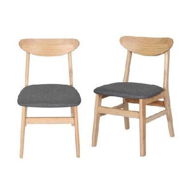 levede 2x dining chair kitchen table chair natural wood linen fabric cafe lounge