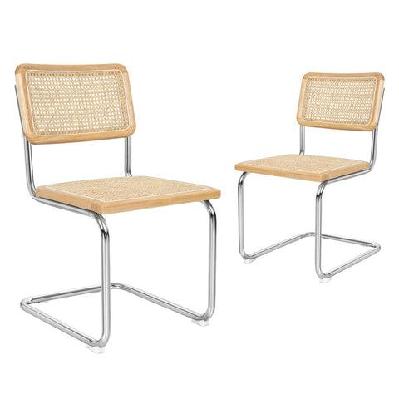 levede 2x dining chairs cesca chair replica mid century modern rattan backrest