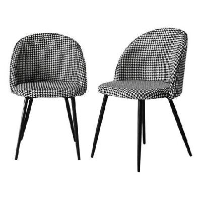 levede 2x dining chairs kitchen cafe lounge chair sofa upholstered padded seat