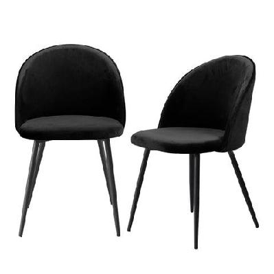 levede 2x dining chairs kitchen cafe lounge chair sofa upholstered velvet black