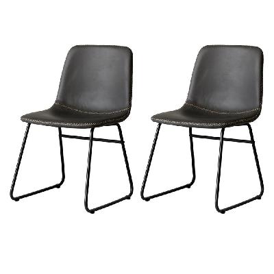 levede 2x dining chairs kitchen table chair lounge room retro padded seat pu