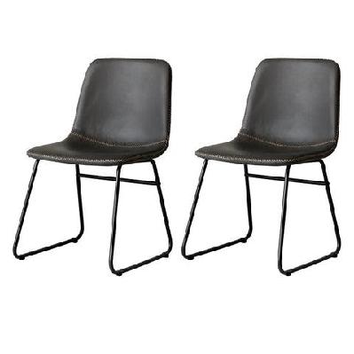 levede 2x dining chairs kitchen table chair lounge room retro padded seat pu