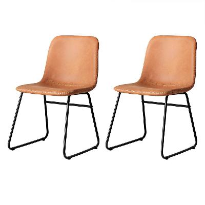 levede 2x dining chairs kitchen table chair lounge room retro padded seat pu