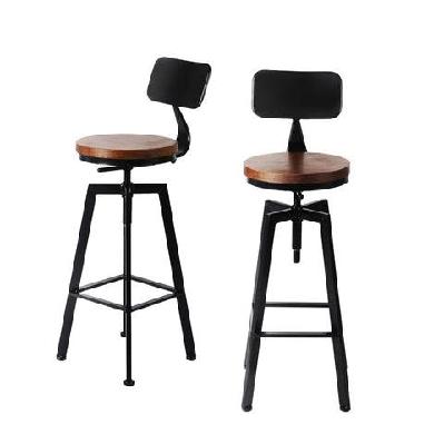 levede 2x industrial bar stools chairs kitchen stool wooden barstools swivel
