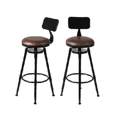 levede 2x industrial bar stools kitchen stool pu leather barstools chairs