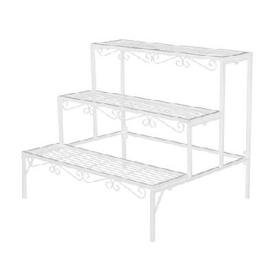 levede 3 tier rectangle metal plant stand flower pot planter corner shelf white