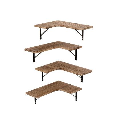 levede 4 pcs floating shelves corner shelf wall mounted storage wooden display