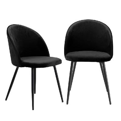levede 4x dining chairs kitchen cafe black