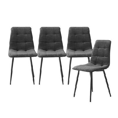 levede 4x dining chairs kitchen table chair lounge room retro padded seat velvet
