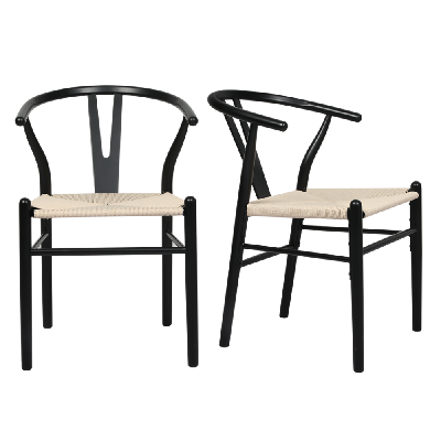 levede 4x dining chairs wooden hans black