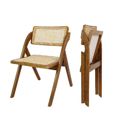 levede 4x foldable rattan dining chairs