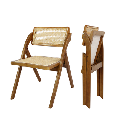 levede 4x foldable rattan dining chairs