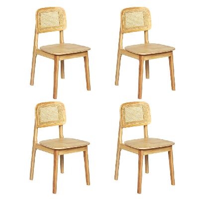 levede 4x rattan dining chair wooden kitchen chair