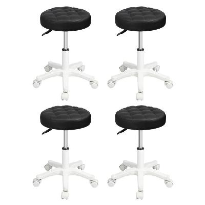 levede 4x rolling bar stool swivel salon spa chair black