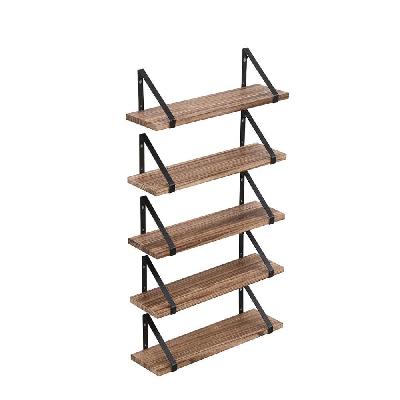 levede 5 pcs floating shelves hung shelf wall mounted storage wooden display