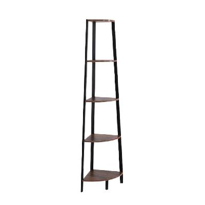 levede 5 tier corner shelf industrial ladder shelf wooden storage display rack