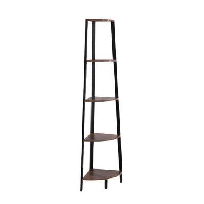 levede 5 tier corner shelf industrial ladder shelf wooden storage display rack