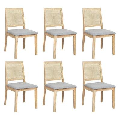 levede 6xcane dining chair rattan armless seat