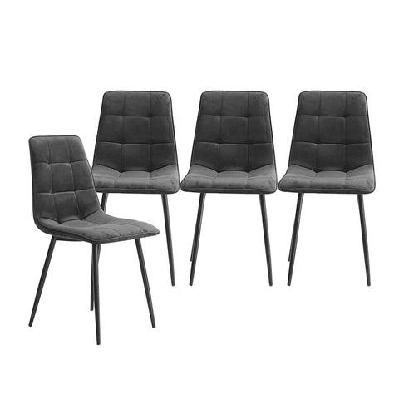 levede 8x dining chairs kitchen velvet grey