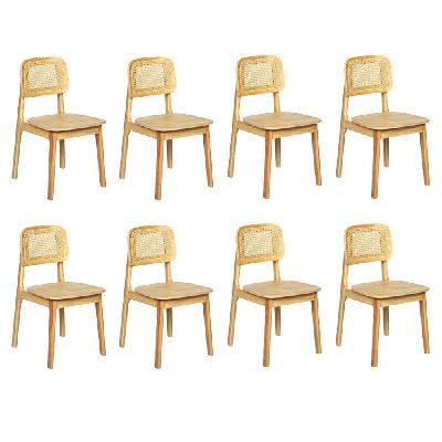 levede 8x rattan dining chair wooden kitchen chair