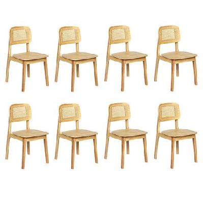 levede 8x rattan dining chair wooden kitchen chair