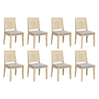 levede 8xcane dining chair rattan armless seat