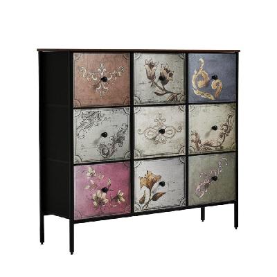 levede  chest of 9 drawers  storage cabinet tower retro dresser vintage tallboy