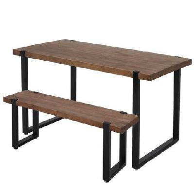 levede dining table bench set 2xdining chairs industrial  cafe restaurant