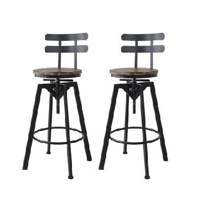 levede industrial adjustable swivel bar stools with back wood counter chairs x1
